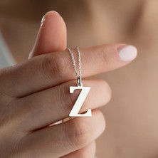 Vetro Silver Kadın 925 Ayar Gümüş Z Harf Kolye