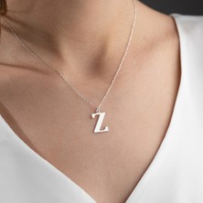 Vetro Silver Kadın 925 Ayar Gümüş Z Harf Kolye