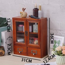 Sumsool Retro Ahşap Masaüstü Saklama Dolabı Çekmece Tipi Kozmetik Saklama Kutusu (Yurt Dışından)