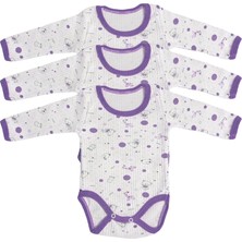 Burç Bebe Çocuk Body 3'Lü Çıtçıtlı Uzun Kollu - 2 - 3 - 4 Yaş - Lila