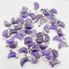 No.24 Doğal Taş Taş Kuvars Kristal Ametist Kaplan Gözü Ay Kolye Charms Diy Takı Yapımı Için Kolye Aksesuarla (Yurt Dışından)