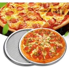 17 Inç Tarzı Alüminyum Izza Tava Kalınlaşmayan Yapışmaz Net Yuvarlak Pizza Örgü Tava Fırın Tepsisi Yeni Mutfak Aleti Bakeware (Yurt Dışından)