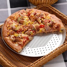 12 Inç Tarzı Alüminyum Pizza Tepsisi Yapışmaz Pizza Fırın Tavası Pizza Tabağı Yemekleri Tutucu Bakeware Mutfak Pişirme Araçları (Yurt Dışından)