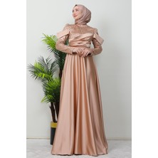 Giza Store Kolu Drapeli Pullu Abiye Gold