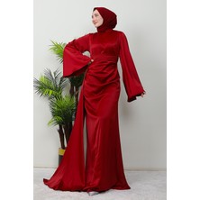 Giza Store Yasemin Saten Abiye Bordo