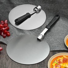 12 Inç Tarzı Pizza Kürek Spatula Plastik Saplı Katlanabilir Yuvarlak Paslanmaz Çelik Yapışmaz Pasta Kürek Mutfak Pişirme Kek Araçları Aksesuarları (Yurt Dışından)