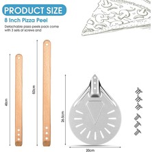 8 Inç 60CM Tarzı Inç Yuvarlak Delikli Torna Pizza Kabuğu Kaymaz Ahşap Saplı Pişirme Ekmek Kürek Kürek Araçları Açık Fırın Aksesuarları (Yurt Dışından)