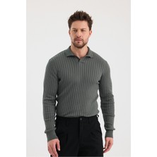 Cool Tarz Erkek Polo Yaka Fitilli Triko Kazak