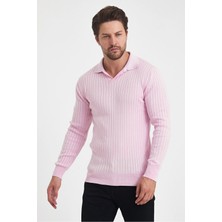 Cool Tarz Erkek Polo Yaka Fitilli Triko Kazak