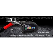 Outfire Motosiklet Için Su Geçirmez, 110DB Alarmlı ve Halatlı Disk Kilidi Motorsiklet Kilidi