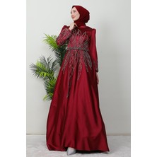 Giza Store Alina Tesettür Abiye Bordo