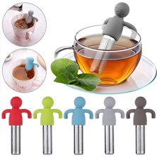 Lianghao Shopb Mavi Stil Silikon Çay Süzgeci Küçük Adam Şekilli Çay Süzgeci Filtre Demleme Yapma Çaydanlık Poşetleri Çay Bardağı Süsleme Mutfak Aksesuarları (Yurt Dışından)