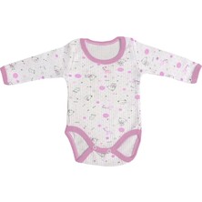 Burç Bebe 3'Lü Çıtçıtlı Uzun Kollu Bebek Body - Pembe
