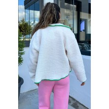 Kadın Ön Çıtçıtlı Peluş Mont P-00013502