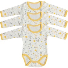 Burç Bebe 3'Lü Çıtçıtlı Uzun Kollu Bebek Body - Sarı