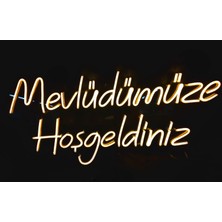 Cizgineon Mevlüdümüze Hoşgeidiniz Işıklı Neon LED Duvar Dekarasyon