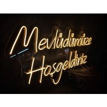 Cizgineon Mevlüdümüze Hoşgeidiniz Işıklı Neon LED Duvar Dekarasyon
