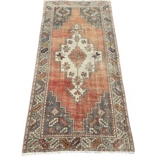 El Dokuma Eskitme Ortaköy Halısı 112X230 Vintage Yolluk Halı