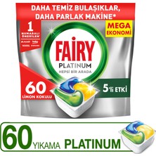 Fairy Platinum Bulaşık Makinesi Deterjanı Tableti / Kapsülü Limon Kokulu 60 Yıkama