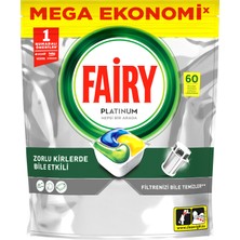 Fairy Platinum Bulaşık Makinesi Deterjanı Tableti / Kapsülü Limon Kokulu 60 Yıkama