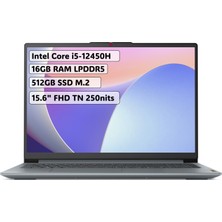 Lenovo Ideapad Slim 3 Intel Core i5 12450H 16GB 512GB SSD Freedos 15.6" FHD Taşınabilir Bilgisayar 83ER00FWTR