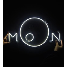 Çizgi Neon Cizgineon Moon Işıklı Neon LED Duvar Dekarasyon