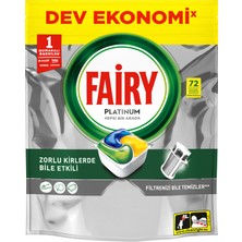 Fairy Platinum Bulaşık Makinesi Deterjanı Tableti / Kapsülü Limon Kokulu 72 Yıkama