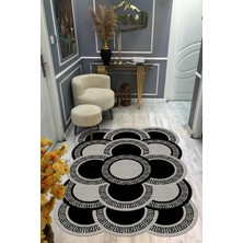 Doruklar Home Collection Kaymaz Taban Yıkanabilir Dijital Baskı Dekoratif Modern Desenli Elegance Serisi Lazer Kesim Dot Taban Halı ELG62