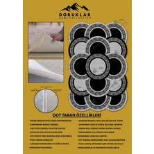 Doruklar Home Collection Kaymaz Taban Yıkanabilir Dijital Baskı Dekoratif Modern Desenli Elegance Serisi Lazer Kesim Dot Taban Halı ELG62