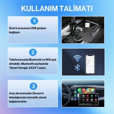 Techmaster 2in1 Kablosuz Wireless Android Auto ve Carplay Adaptörü Apple ve Android Cihazlar ile Uyumlu Bt 5.4