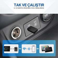 Techmaster 2in1 Kablosuz Wireless Android Auto ve Carplay Adaptörü Apple ve Android Cihazlar ile Uyumlu Bt 5.4