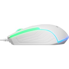 Everest KM-198 Luminax Beyaz Gökkuşağı Aydınlatmalı Q Gaming Oyuncu Klavye + Mouse Set