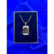 Celeste Shine Tarot Çelik Şans Kolyesi Siyah Mine Dolgulu Gears Figürü Detaylı