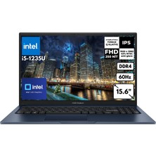 Asus Vivobook 15 I5-1235U 8 GB 512 GB SSD 15.6" Fhd Freedos Taşınabilir Dizüstü Bilgisayar X1504ZA-NJ018 Bt5