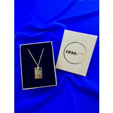 Celeste Shine Tarot Çelik Şans Kolyesi Lazer Işlemeli Göz Detaylı