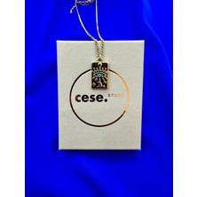 Celeste Shine Tarot Çelik Şans Kolyesi Lazer Işlemeli Göz Detaylı