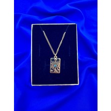 Celeste Shine Tarot Çelik Şans Kolyesi Lazer Işlemeli Göz Detaylı