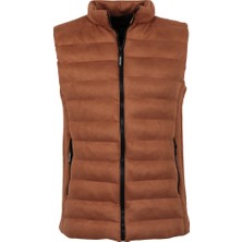 Modarar Erkek Dar Kesim Taba Nubuk Süet Şişme Yelek RAR01238