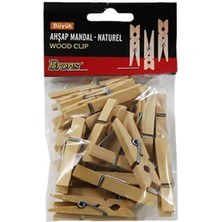 Brons BR-907 Büyük Natural Ahşap Mandal