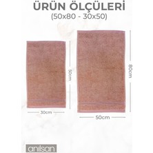 Anılsan 2'li  El ve Yüz Havlusu Seti - 50 x 80 - 30 x 50  cm ,  Pamuk, Spa ve Otel Havlusu