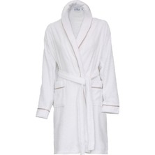 Fortuna Unisex Bornoz Beyaz- Vizon Biyeli