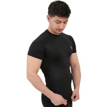 Domin Spor Erkek Siyah Kısa Kollu Compression Fitness Gym Body Tshirt DMNS56321