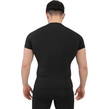 Domin Spor Erkek Siyah Kısa Kollu Compression Fitness Gym Body Tshirt DMNS56321