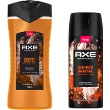Axe Premium Duş Jeli Copper Santal 3 In 1 300 ml + Axe Erkek Sprey Deodorant Copper Santal 150 ml