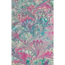 ElifEbru Exclusive Handicrafts Ebru Sanatı El Yapımı Kadın Ipek Fular Yeşil Kırmızı Sarı  Çok Renkli Fu 136