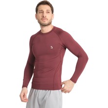 Domin Spor Erkek Uzun Kollu Bordo Fit Compression Spor Body Tshirt DMN1453873298