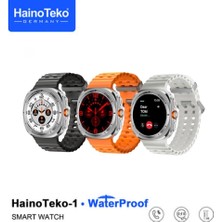 Haino Teko Watch Ultra Amoled Ekran Waterproof Akıllı Saat 3 Kordonlu Titanyum Gümüş 47MM