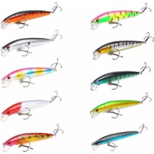 Sonex 10 Adet 10CM 9gr Minnow Olta Yem Seti Rapala 1m Derinlik 10 Renk Karbon Çelik Iğne