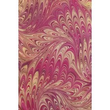 ElifEbru Exclusive Handicrafts Ebru Sanatı El Yapımı Özel Koleksiyon Pembe Mor Sarı Kadın Ipek Fular OZLMF45