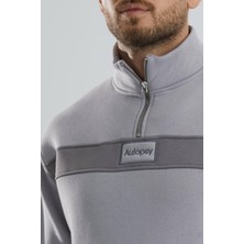 Autopsy Jeans Unisex Relax Fit Rahat Kesim Içi Polarlı Yarım Fermuarlı Dik Yaka Sweatshirt